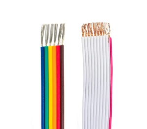 Ul2468エネルギー貯蔵<span class=keywords><strong>LED</strong></span>ライトスピーカー電気ケーブル300VケーブルPVC錫メッキ銅フラットリボンワイヤーOEM
