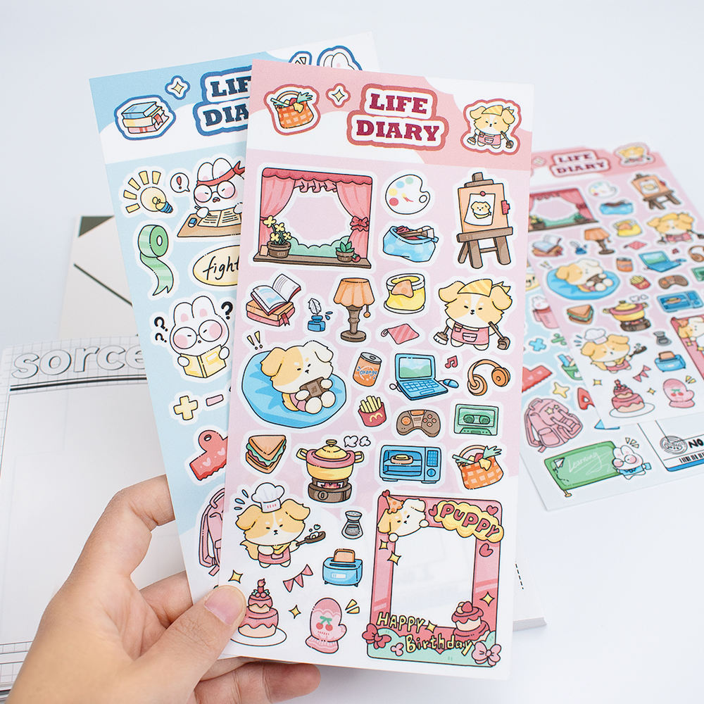 Autocollant en papier synthétique avec exemple en couleur