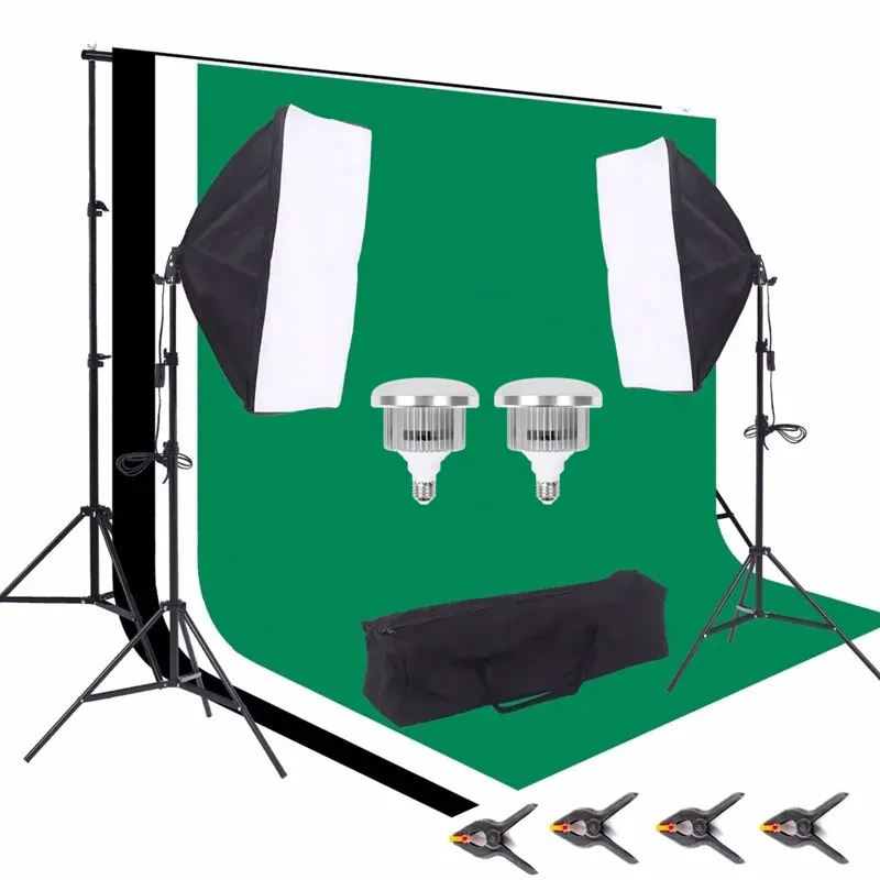 2x2m Kim loại ảnh hộp mềm với đứng và Backdrop nhiếp ảnh ánh sáng nền cho studio cho video và live streaming shoots