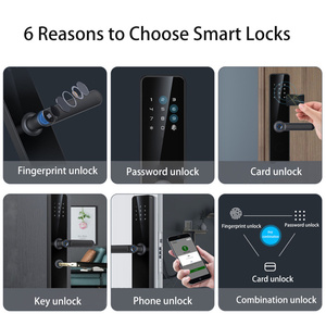 Smartier daire ev odası dijital şifre anahtarsız giriş Tuya App kontrol parmak izi biyometri güvenlik akıllı kapı kilidi - Product Image 5