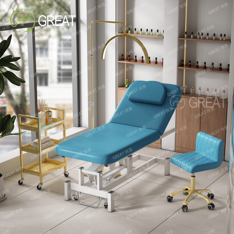 เตียงใบหน้าสีฟ้า