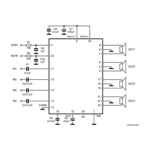 Taidacent12V ABクラス4 * 45WZIP-25リニアチューブハイパワー4チャンネルクワッドブリッジカーサウンドラジオアンプICチップTDA7388 - Product Image 6