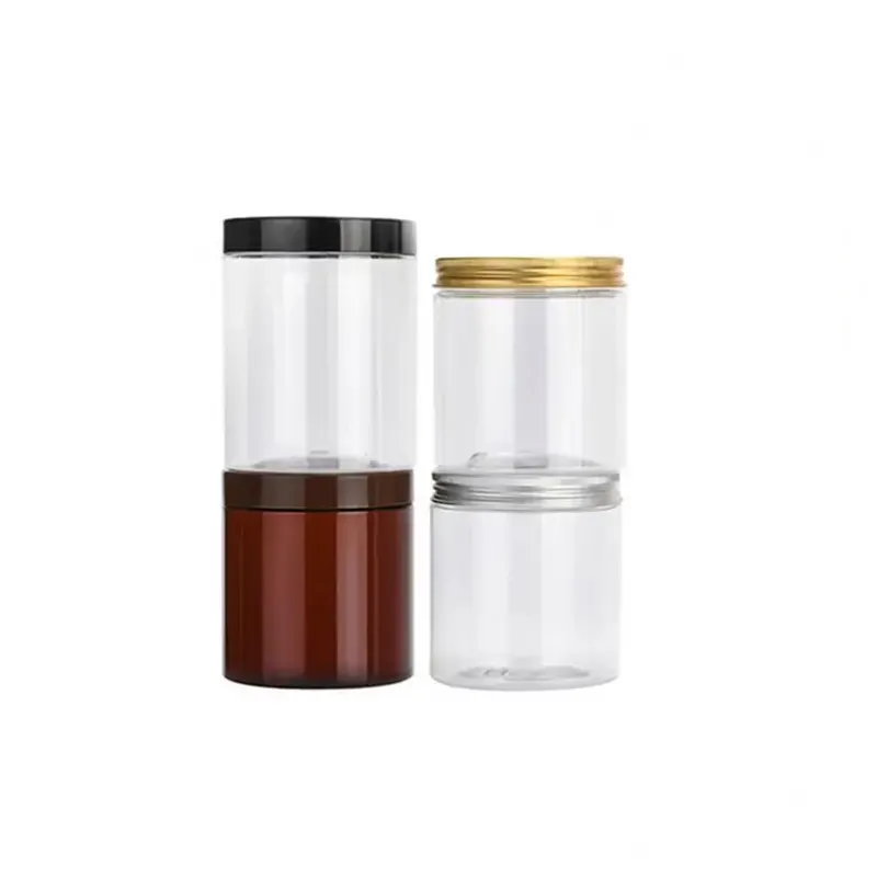 8oz 250ml 300ml 500ml Cosmetic Jars Food Storage Container Clear Pet Plastic Jars With Screw Top Lids