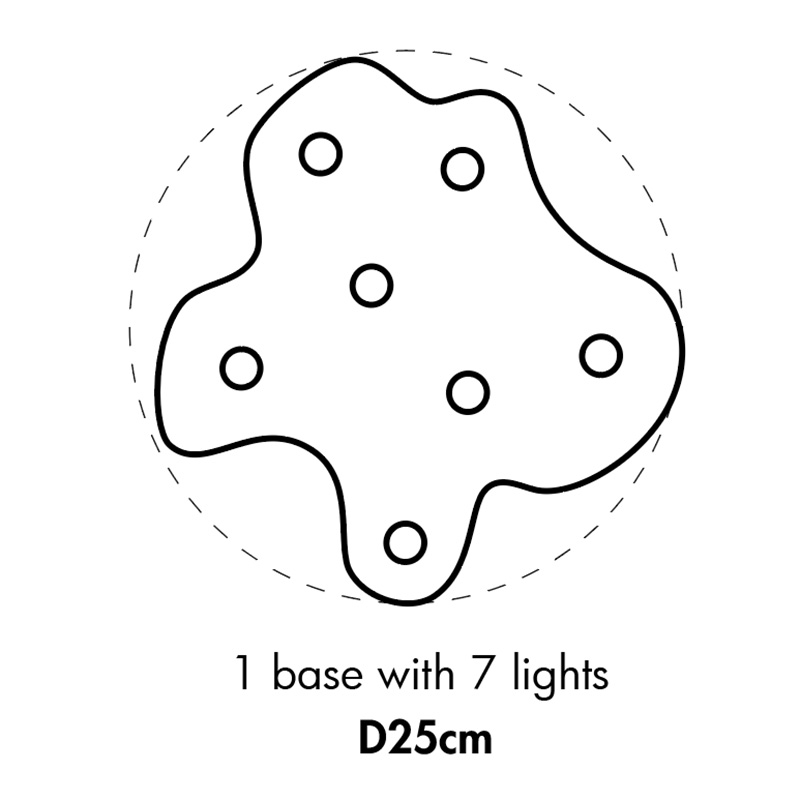 D25H170cm,1base avec 7 lumières