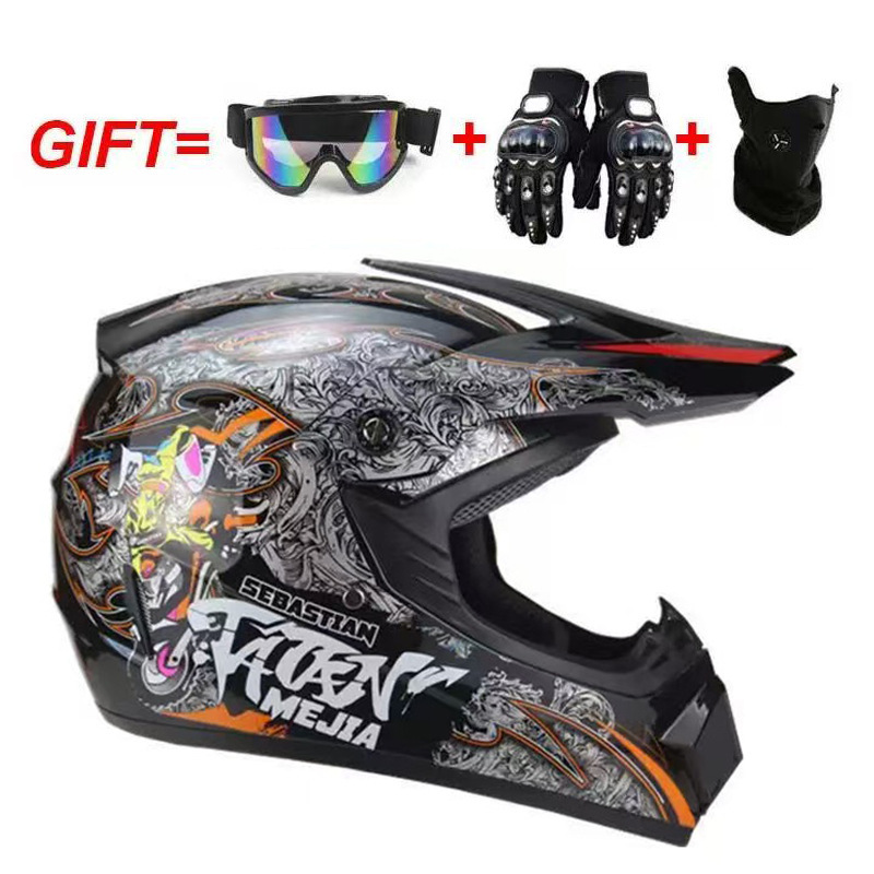 Guantes de máscara de gafas de moto negras Dummy