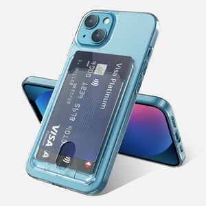 2合1信用卡手机套iPhone 13 Pro max透明防震手机套iPhone卡钱包透明手机套 - Product Image 1
