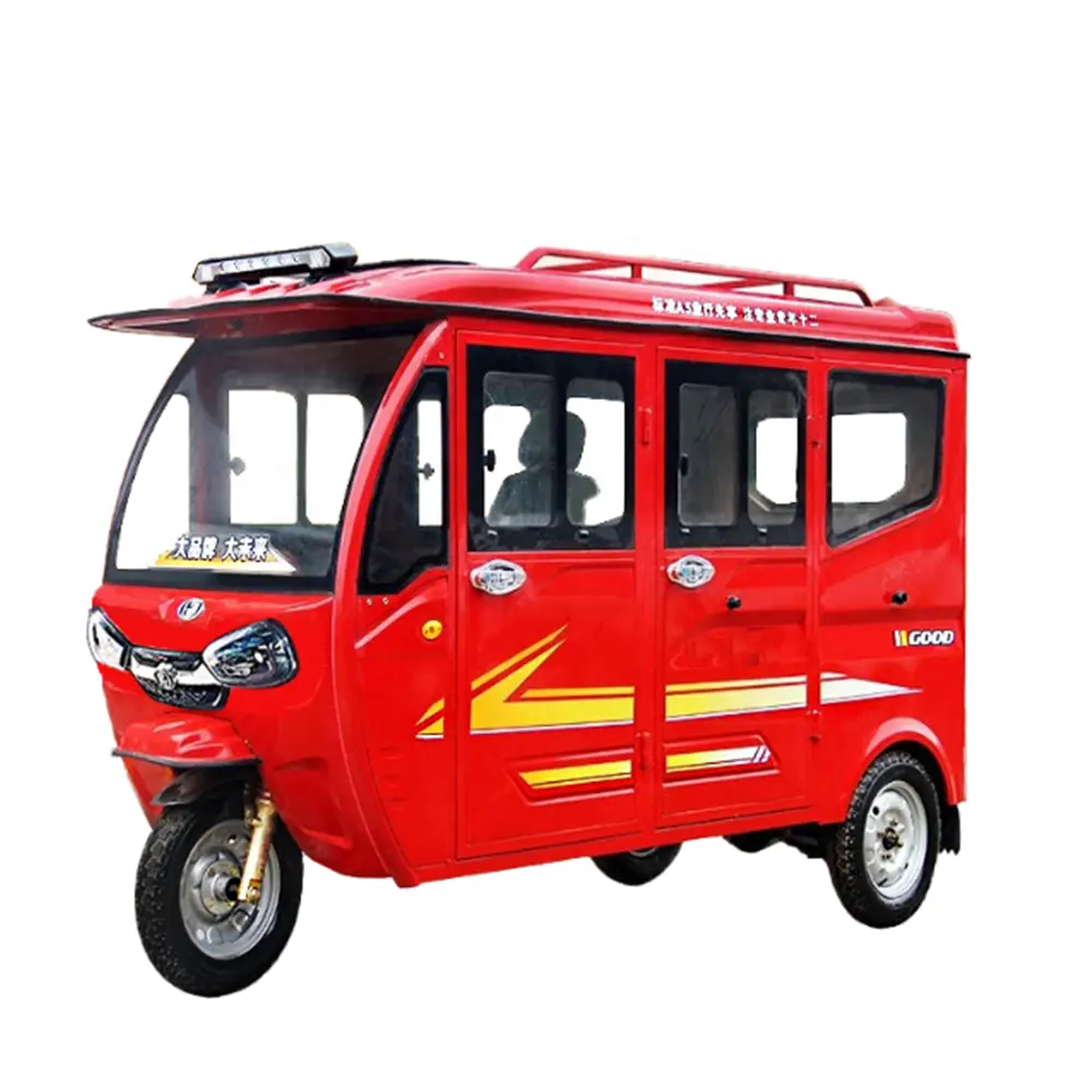 תלת אופן חשמלי פופולרי Bajaj 3 גלגל אופנוע לנוסעים Mototaxi סוללה תלת אופן טוק טוק