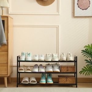 Chất lượng cao Cửa trước lối vào kim loại 3 tầng có thể điều chỉnh Giày giá tổ chức - Product Image 3