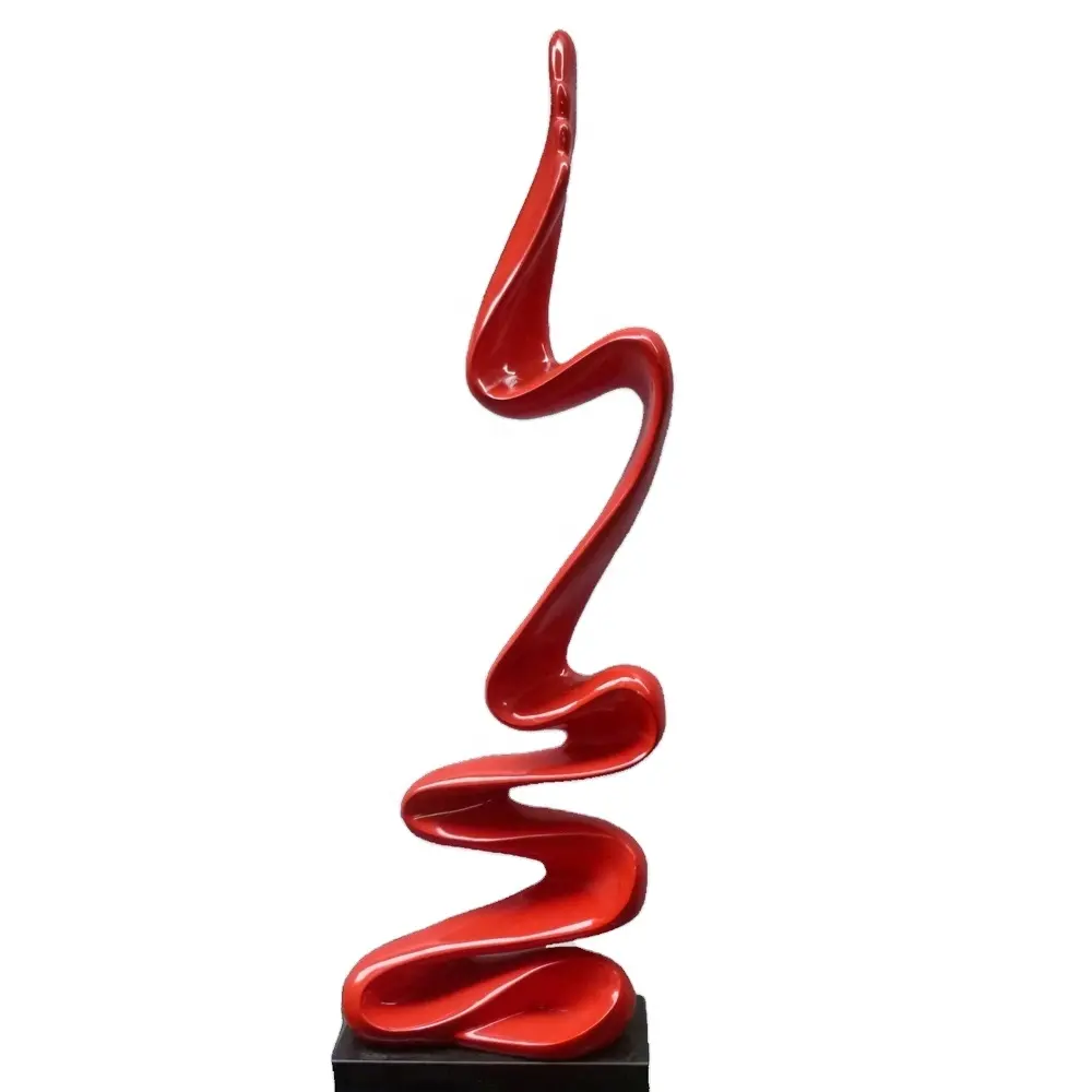 Escultura de resina roja famosa de estilo abstracto para decoración del hogar