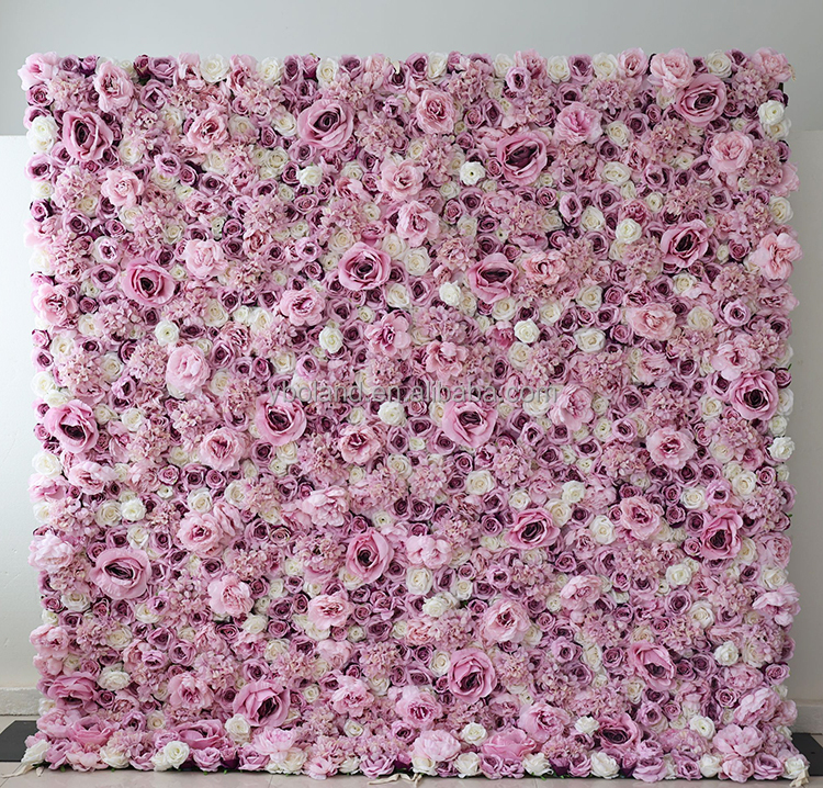 10 # Grand mur de fleurs Rose