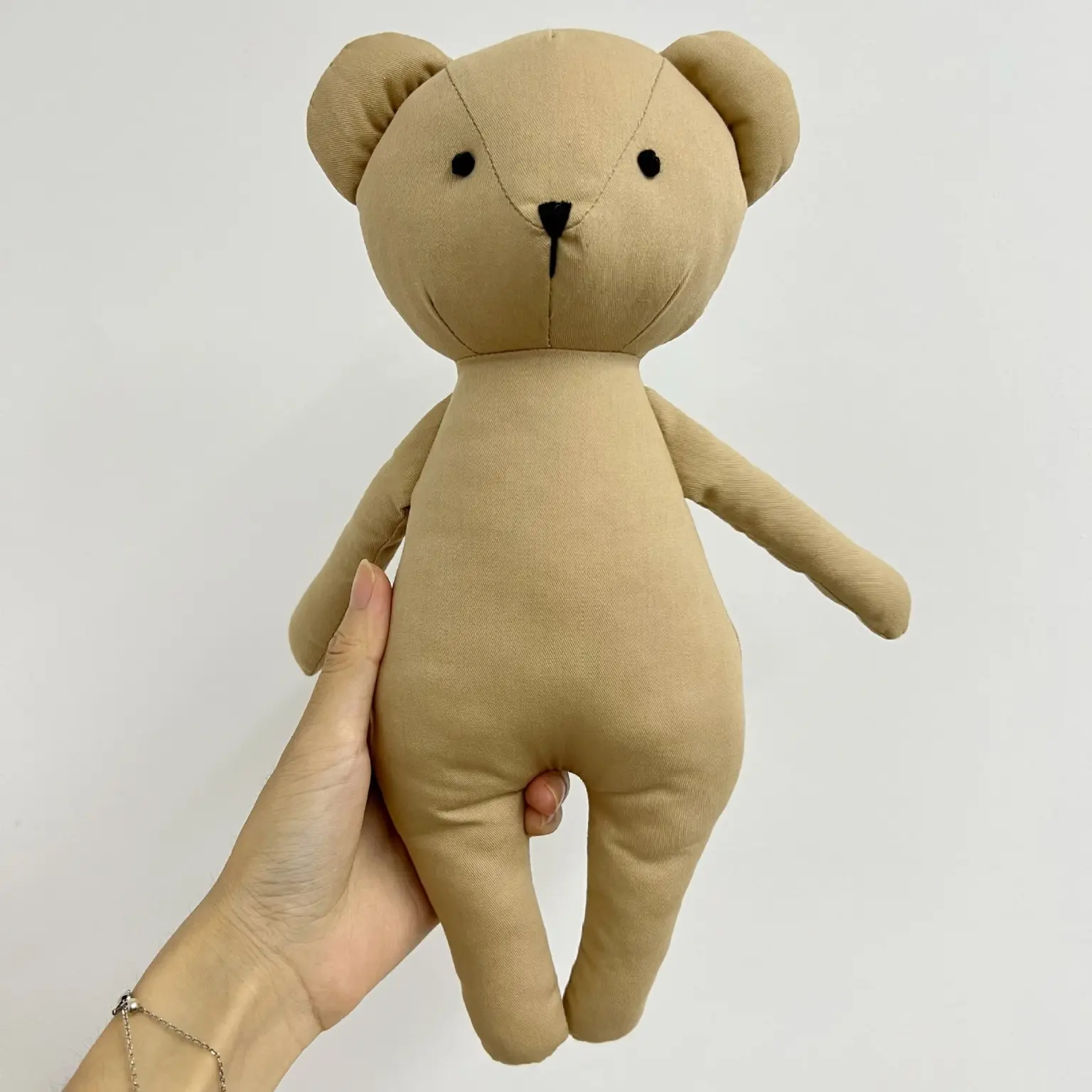 Oso de peluche de tela de algodón hecho a mano personalizado, oso de peluche artesanal, juguetes de peluche, regalo para niños, decoración del hogar, regalo de cumpleaños