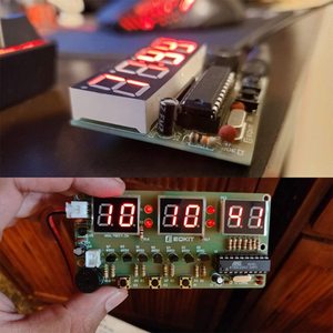 C51 6 bit Digital Tube Clock Kit fai da te Kit sveglia elettronica con cicalino LED Display componenti saldatura Practice Suite - Product Image 2