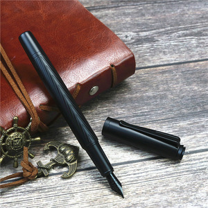 高品质定制促销黑色新款最新羽毛金属钢笔带定制标志 - Product Image 2
