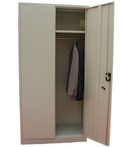 Armoire à vêtements de style industriel à deux balançoires en acier et fer Design simple pour l'école, la salle de sport, l'hôpital et l'atelier - Product Image 4
