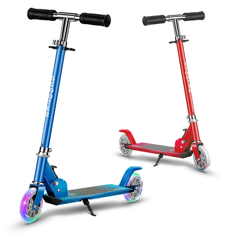 Duas crianças rodas liga de alumínio Kick scooter elevador dobrável equilíbrio bicicleta pedal Kick scooter