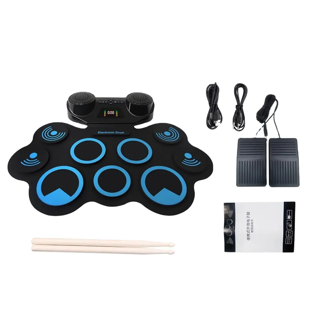 2019 musical instrument Digital USB 9 Pads Roll up Drum Set