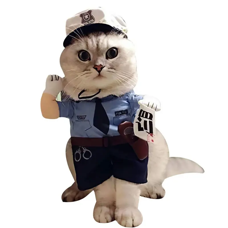 Лидер продаж, аксессуар для полицейского костюма Питомца На Хэллоуин, Рождество, день рождения, полический костюм для собак и кошек