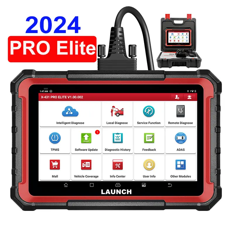 Launch X431 PRO ELITE Full System Car Diagnostic Tool for 12V Gasoline Bi-directional Vehicle OBD2 Scanner 2 Years Free