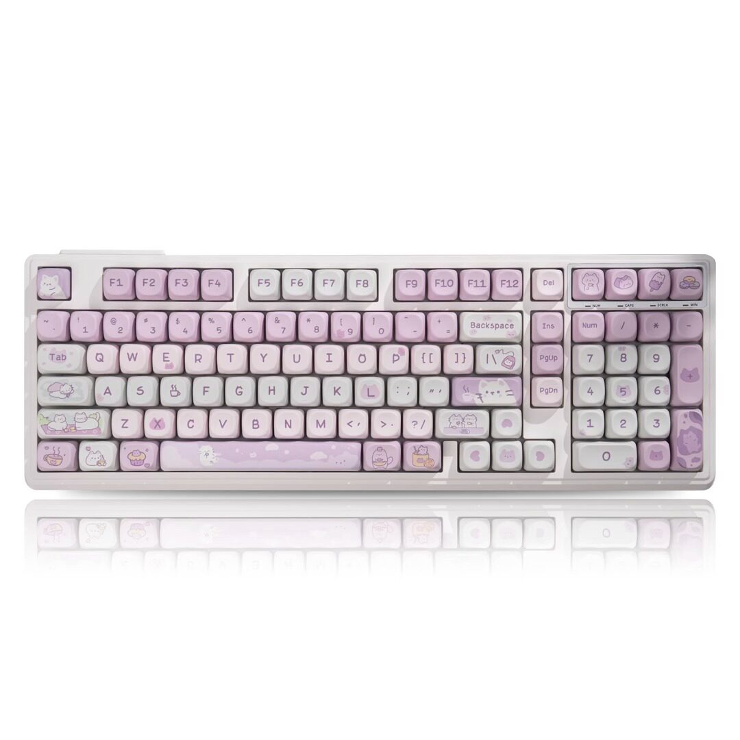 White-YG102 Keyboard+Mao Afternoon Tea Keycaps