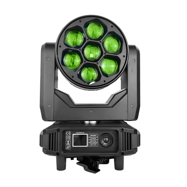 Klei Paky 7*40W Mini Beam Zoom Wash Led Moving Head Dj Disco Moving Head Stage Lights Met Pixel Control