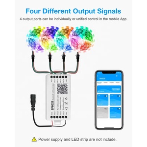SP602E APP Remote DC5~24V 4-<strong>Output</strong> Ports LED <strong>Controller</strong> For WS2812B 2811 SK6812 Etc Addressable Pixel Strip Light - Product Image 2