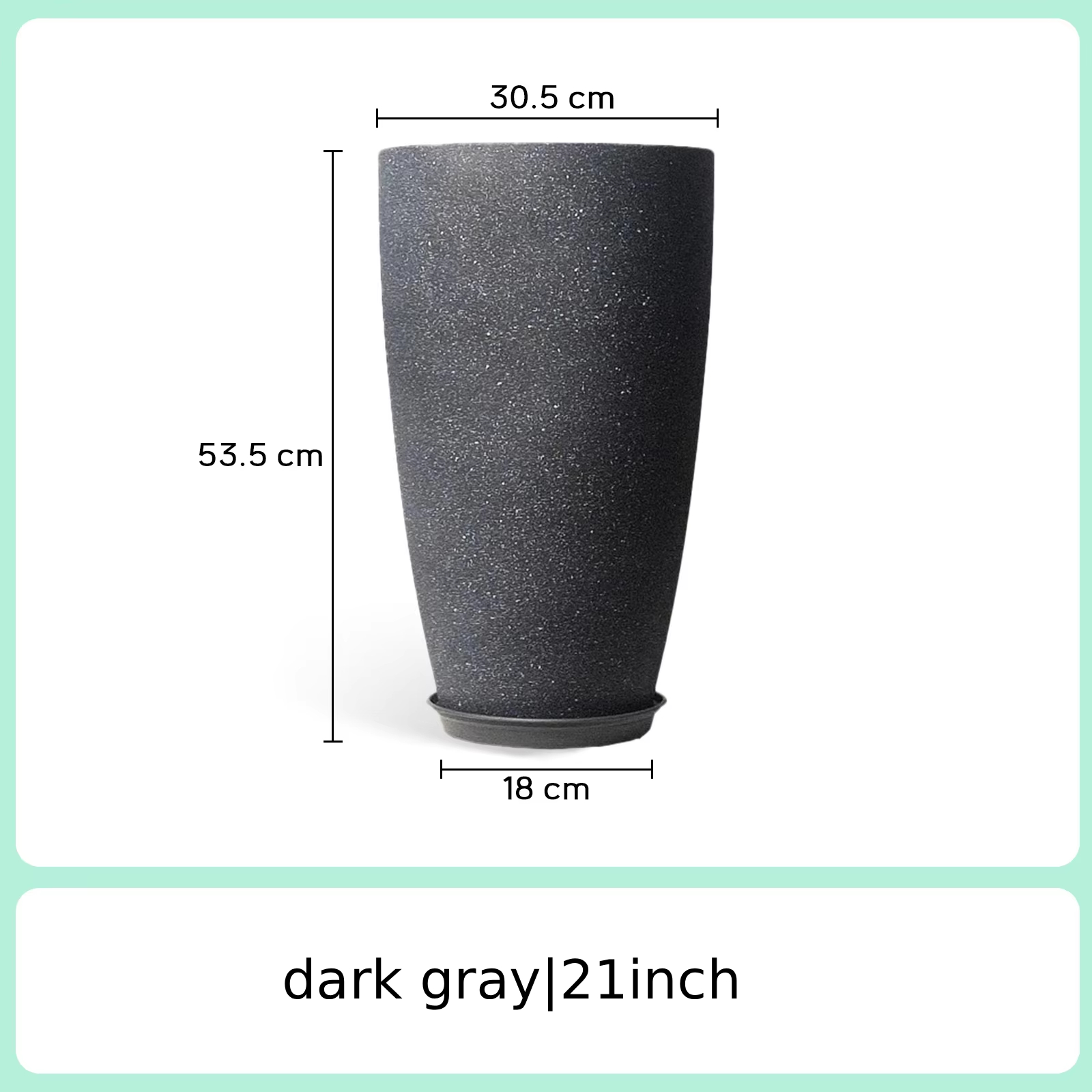 21 pouces gris foncé