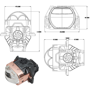 Nhà máy vuông 3.0 inch g3pro 160W kép Laser ống kính chiếu Bìa 3 inch biled chiếu đèn pha xe Đèn pha chiếu - Product Image 2