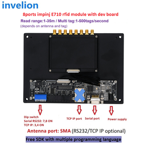 EPC Gen2 múltiples Lectura 4 puertos impinj fijo uhf módulo lector rfid con placa de desarrollo con TCP/IP rs232 SDK libre - Product Image 5