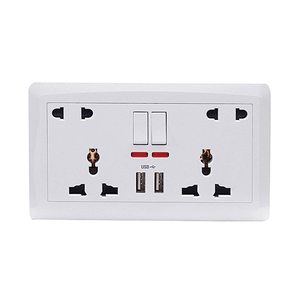 10 Pin Dual Universal Power 2 Gang <strong>Multi</strong> <strong>Functional</strong> <strong>Socket</strong> Receptacle Outlet Twin <strong>Usb</strong> Plate Wall <strong>Socket</strong> <strong>With</strong> <strong>Usb</strong>
