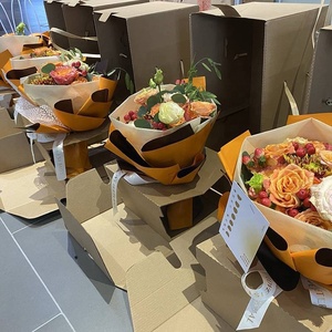 ブーケ梱包箱フラワーエクスプレス梱包箱フラワーショップ耐衝撃性段ボール牛革ボックス - Product Image 4