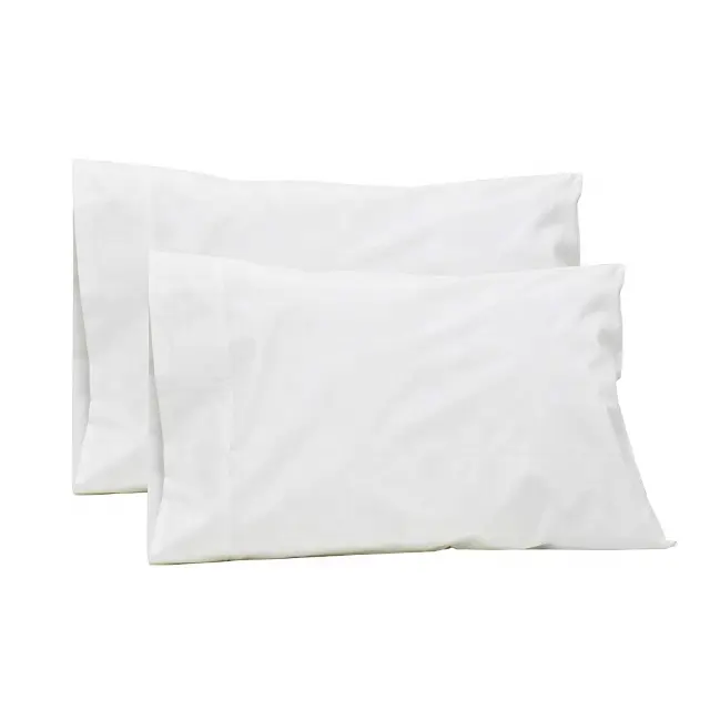 Customized Size Hotel White Color Pure 100% Cotton Satin Cushion Covers Home Collection Throw Pillow Cases