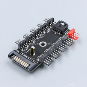 10 Port 4-Pin <strong>PWM</strong> Fan Hub Splitter with SATA Power and Motherboard Temperature <strong>Control</strong> Cable for PC Case Cooling <strong>System</strong> - Product Image 2