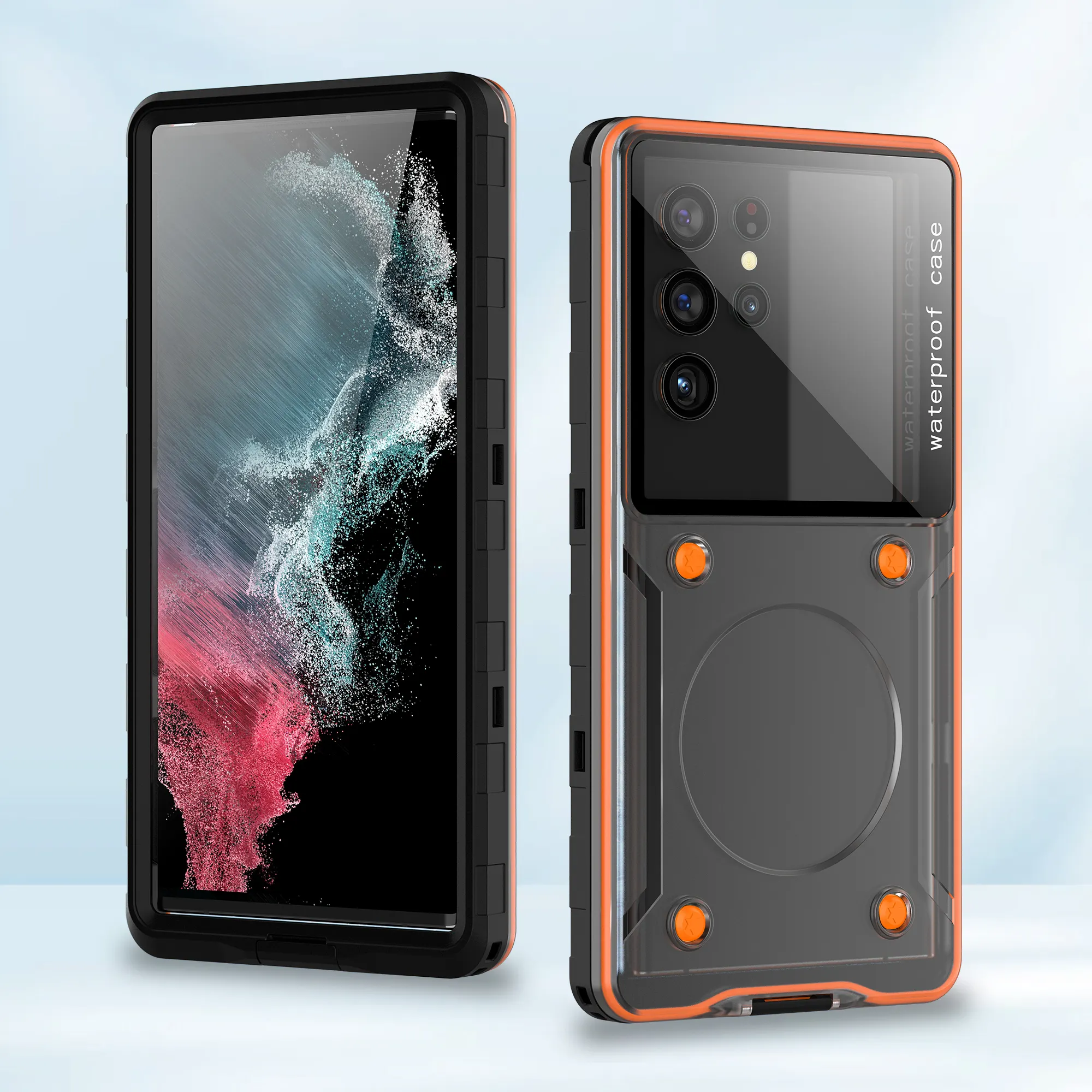 غطاء هاتف مضاد للمياه Shellbox شاشة عرض كبيرة جديدة عالمية للشاشات التي تعمل باللمس للتصوير تحت الماء حتى 6.9 بوصة IP68