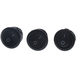 Siyah 20mm yuvarlak güç kontrol anahtarı 6A 1NO1NC kombinasyonu ile 250V açma-kapama Rocker düğmesi anahtarı - Product Image 2
