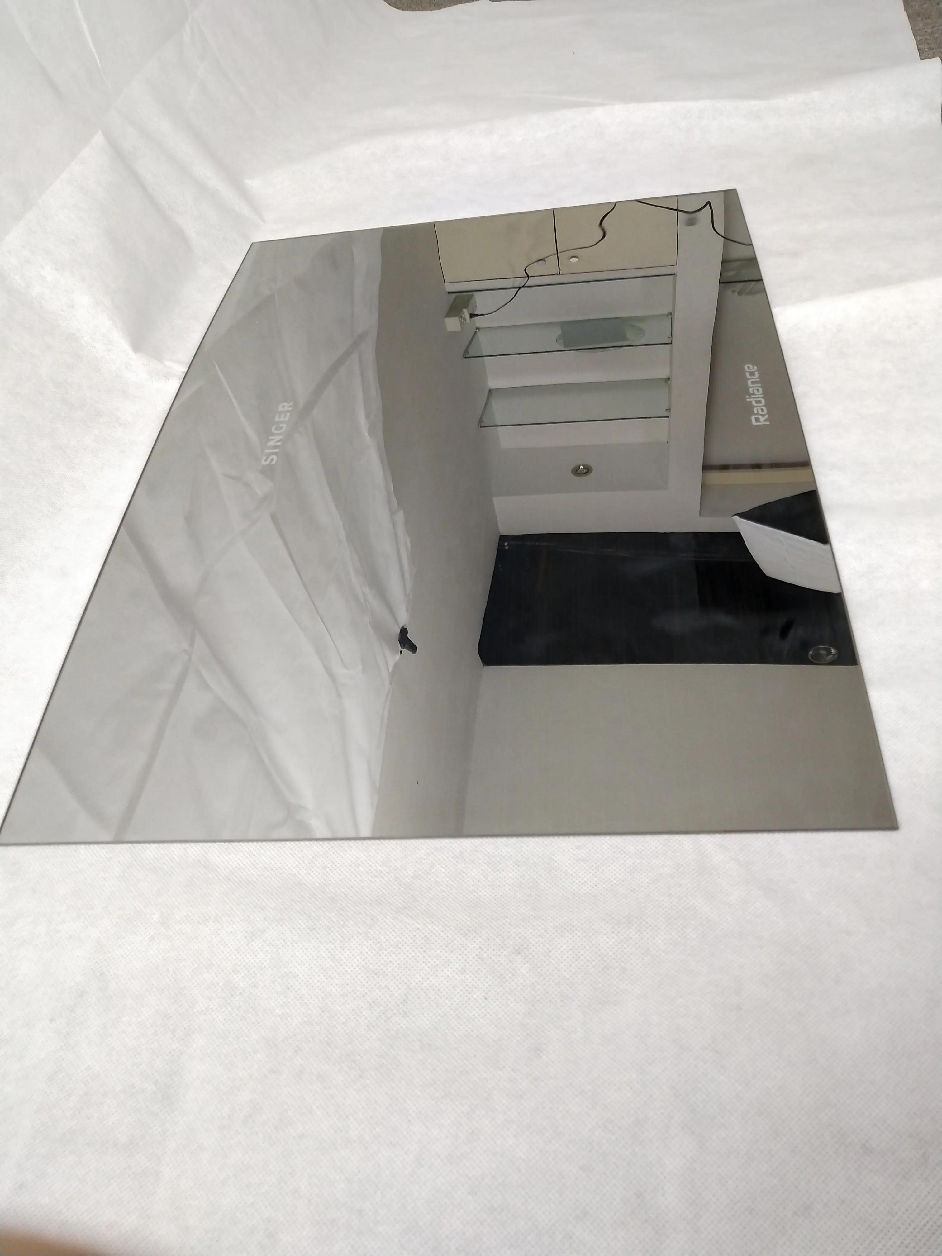 Tampa de vidro temperado para porta de geladeira personalizada, vidro para eletrodomésticos, revestimento com espelho escuro
