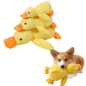 Cuddle Duck Interactive Sound Toy for Small <strong>Medium</strong> Dogs Durable Soft <strong>Plush</strong> with Squeaker Bite-Resistant Nylon Fur for Parties - Product Image 1