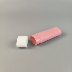 Buzlu mat pembe oval <span class=keywords><strong>10g</strong></span> plastik dudak balsamı sopa şişeleri/res-q merhem kişisel bakım kozmetik krem şişesi konteyner