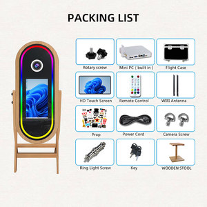 Moda Selfie dijital ayna fotoğraf kabini sihirli dokunmatik ekran kamera ve yazıcı standı ile ahşap Photobooth makinesi - Product Image 5