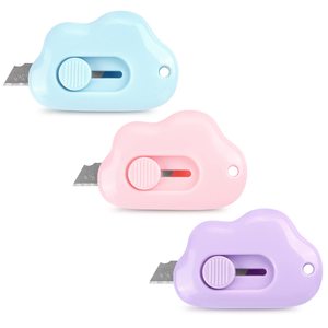 Mini Cloud Box <strong>Cutter</strong> Utility Retractable Art Knives Letter Opener Envelope Slitter with <strong>Key</strong> Chain Hole - Product Image 1