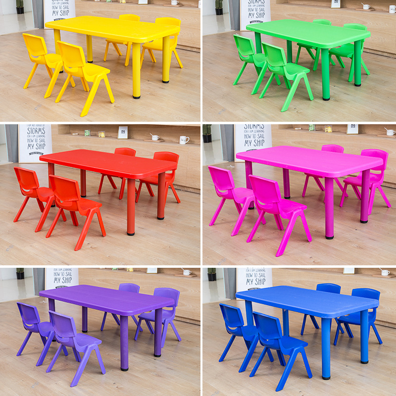Fixed Thickened Eight-Beam Table and 4 Chairs