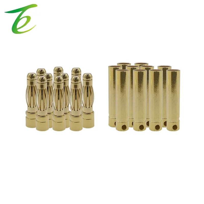 10Pairs Bullet Banana Plug 2mm 3mm 3.5mm 4mm Bullet Female Male Connectors Gold Plated Copper RC Battery Parts Head