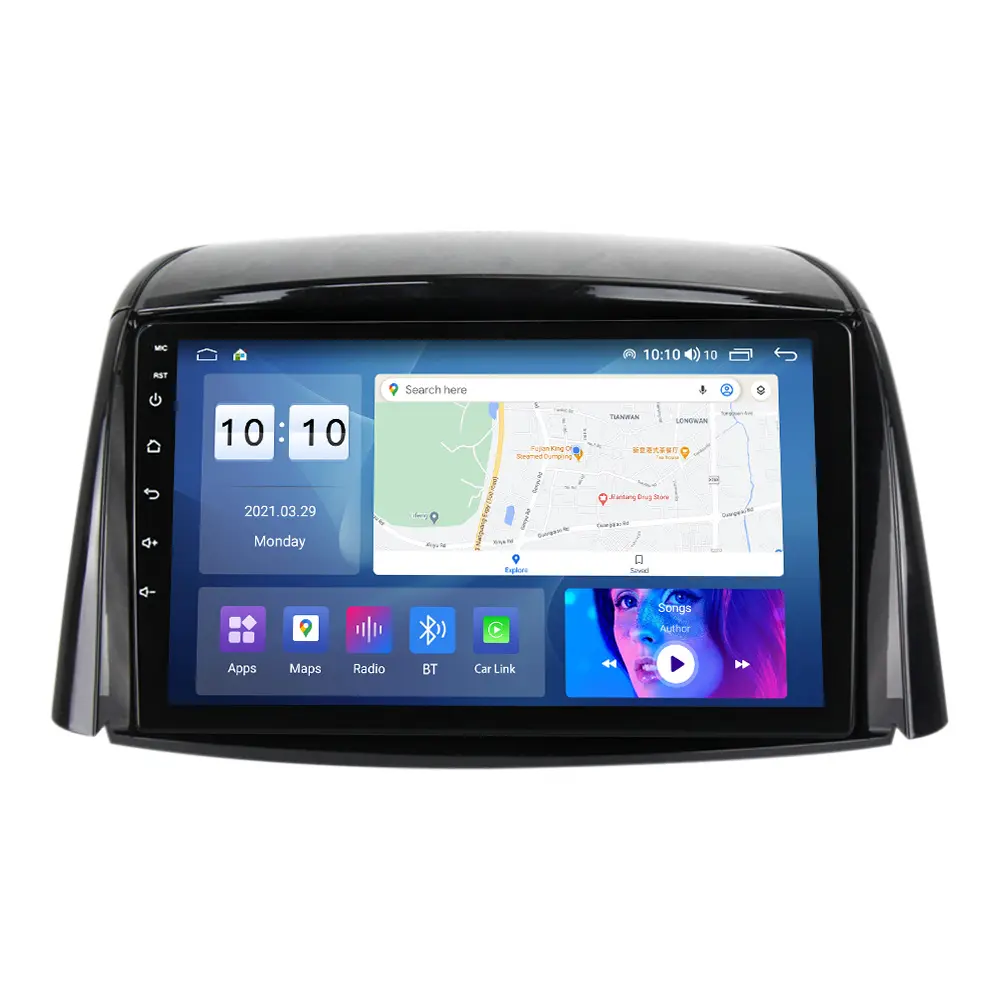 MEKEDE – lecteur DVD de voiture à commande vocale 8 cœurs 10 pouces pour Renault Koleos 2008-2016 BT WI-FI Radio stéréo GPS