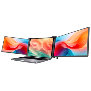 Portable 14-Inch Dual <strong>System</strong> Compatible IPS Wide Angle View <strong>Computer</strong> <strong>Monitor</strong> Triple Fold Notebook Expansion Screen - Product Image 1