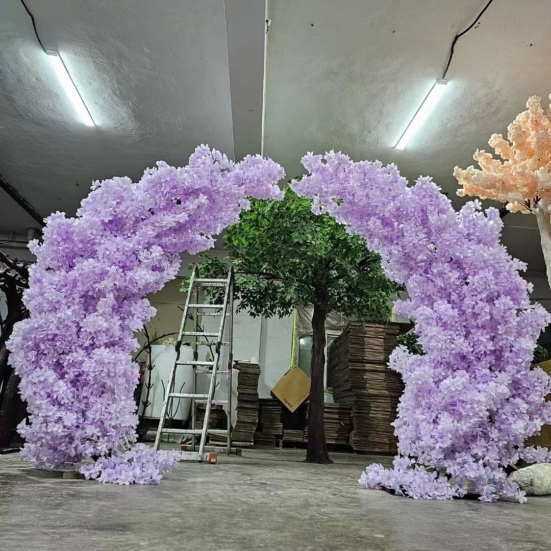Arche de fleurs de cerisier bleues de 200 cm
