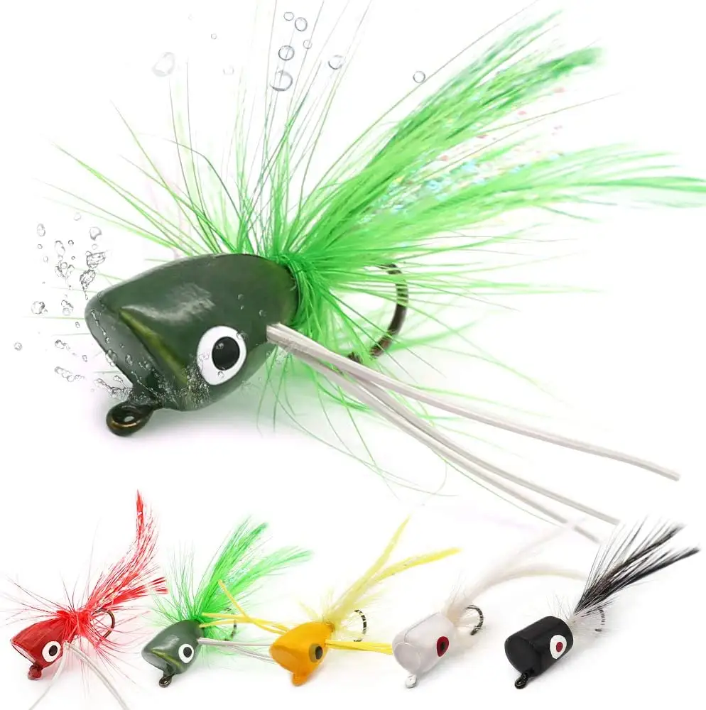 High quality Popper- Tying-Flies-for-Fly-Fishing-Topwater-Bass-Panfish-Bluegill Poppers Flies Bugs Lures B10