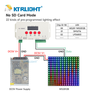 K-1000C (T-1000S aggiornato) controller K1000C WS2812B,WS2811,APA102,T1000S WS2813 LED Controller di programma da 2048 pixel DC5-24V - Product Image 3