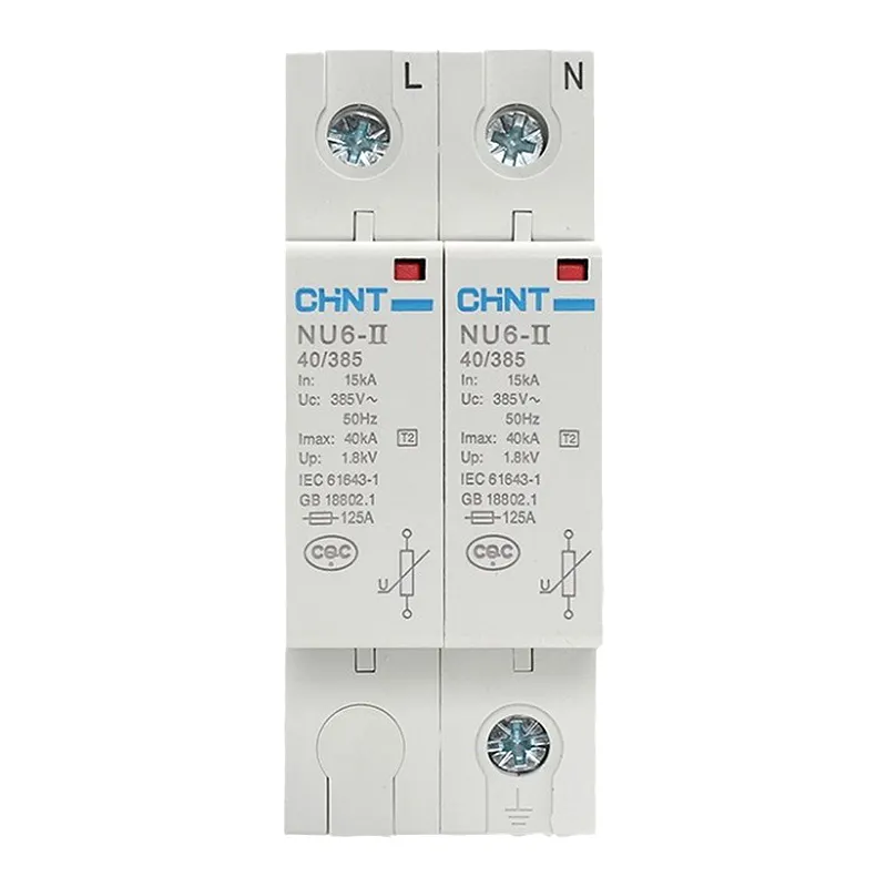 CHINT NU6-II-protector contra sobretensiones de CA, Parasurtenseur de baja tensión, doble Polo, trifásico, 40KA, 60KA, 100KA