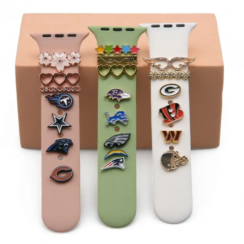 Ciondoli personalizzati a fascia in smalto duro per bracciale in metallo Paw Charms orologi decorativi per Smart Watch Band e accessori
