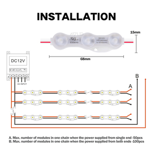 กลางแจ้ง3โมดูล LED 12V 170องศา1.5W IP67 6815 SMD 2835 - Product Image 2