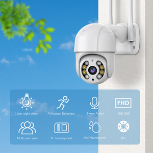 Fabrika toptan 3MP güvenlik kamera ICSee AI insan algılama gece görüş iki yönlü interkom Wifi kameralar açık su geçirmez kam - Product Image 2